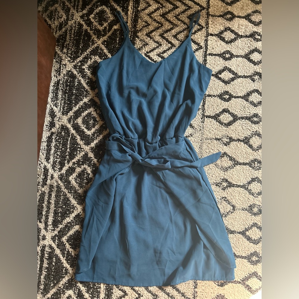Grace Karin Blue Sleeveless V-Neck Sundress